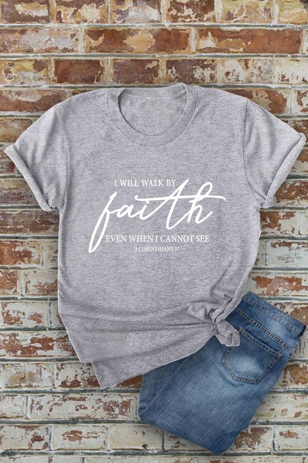 Unisex Round Neck Short Sleeve Faith T-shirt