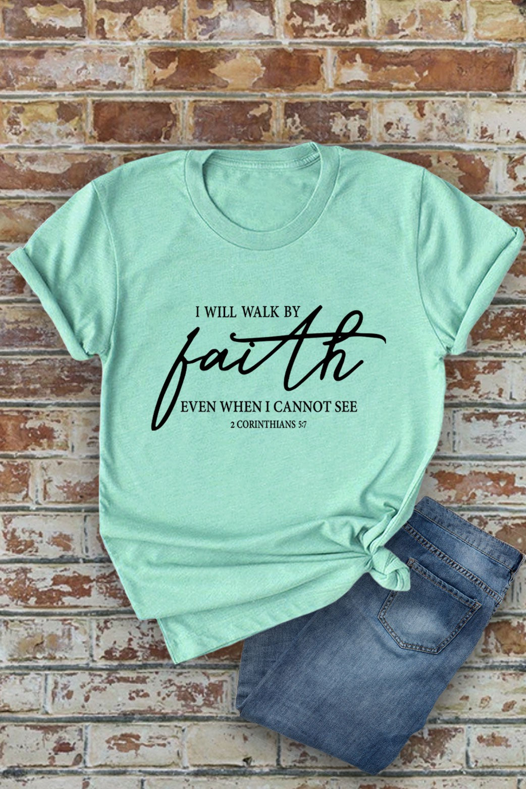 Unisex Round Neck Short Sleeve Faith T-shirt