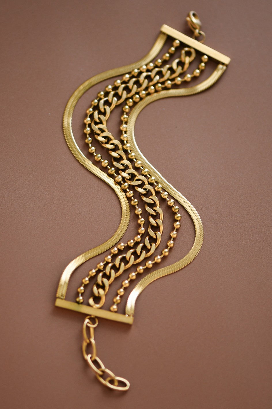 18k Gold Waterproof Stainless Steel Chain Bracelet
