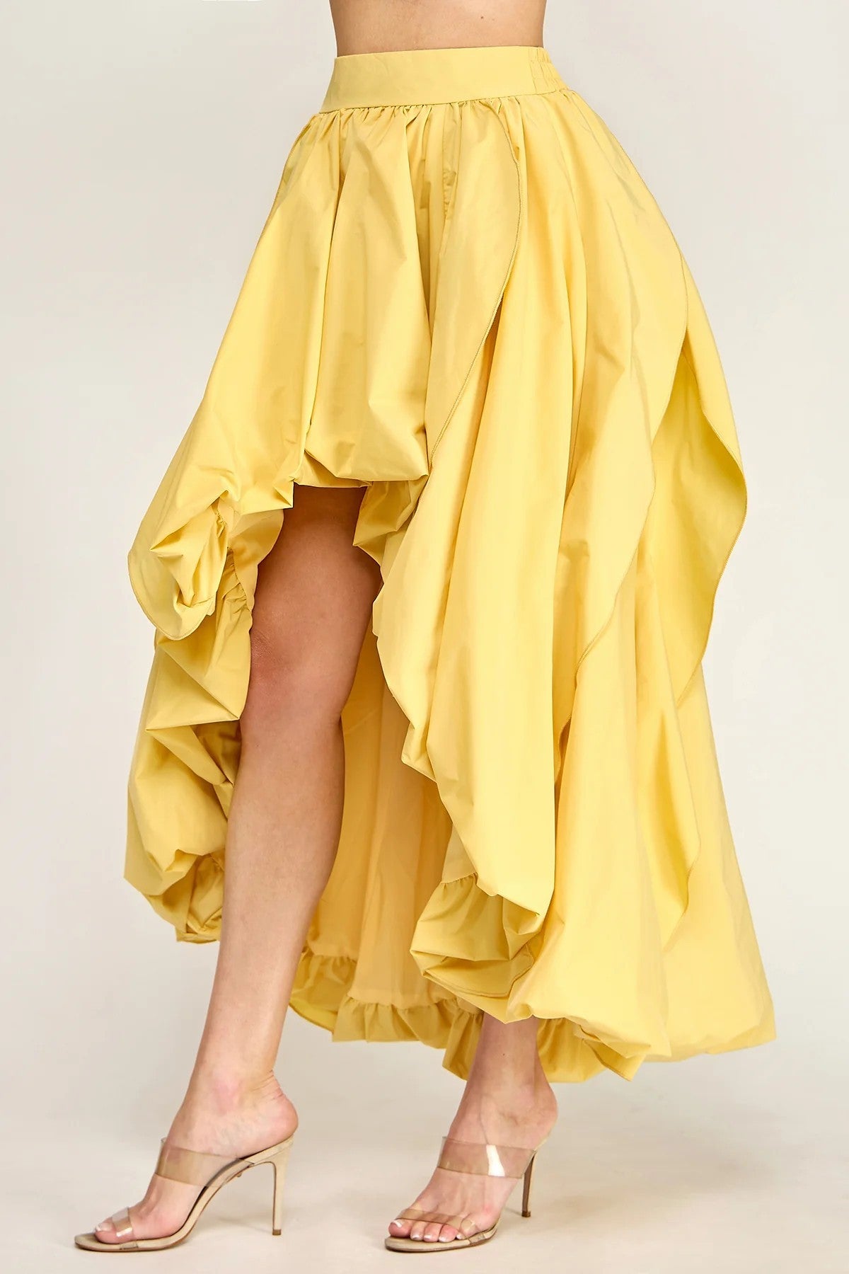 Plus Size High Low Maxi Bubble Maxi Skirt