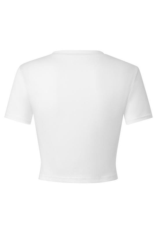 Fitted Sleeveless Graphic Crop Tee