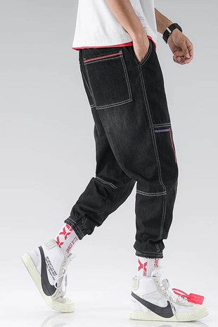 Streetwear Hip Hop Black Cargo Pants