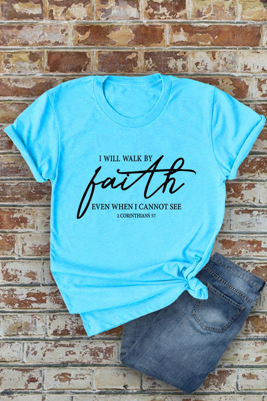 Unisex Round Neck Short Sleeve Faith T-shirt