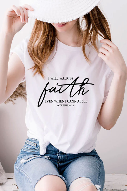 Unisex Round Neck Short Sleeve Faith T-shirt