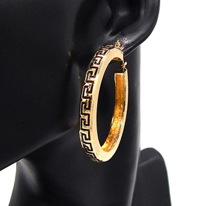Greek Key Hoop Earrings