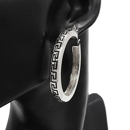 Greek Key Hoop Earrings