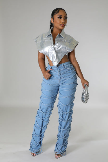 Strappy Straight Jeans