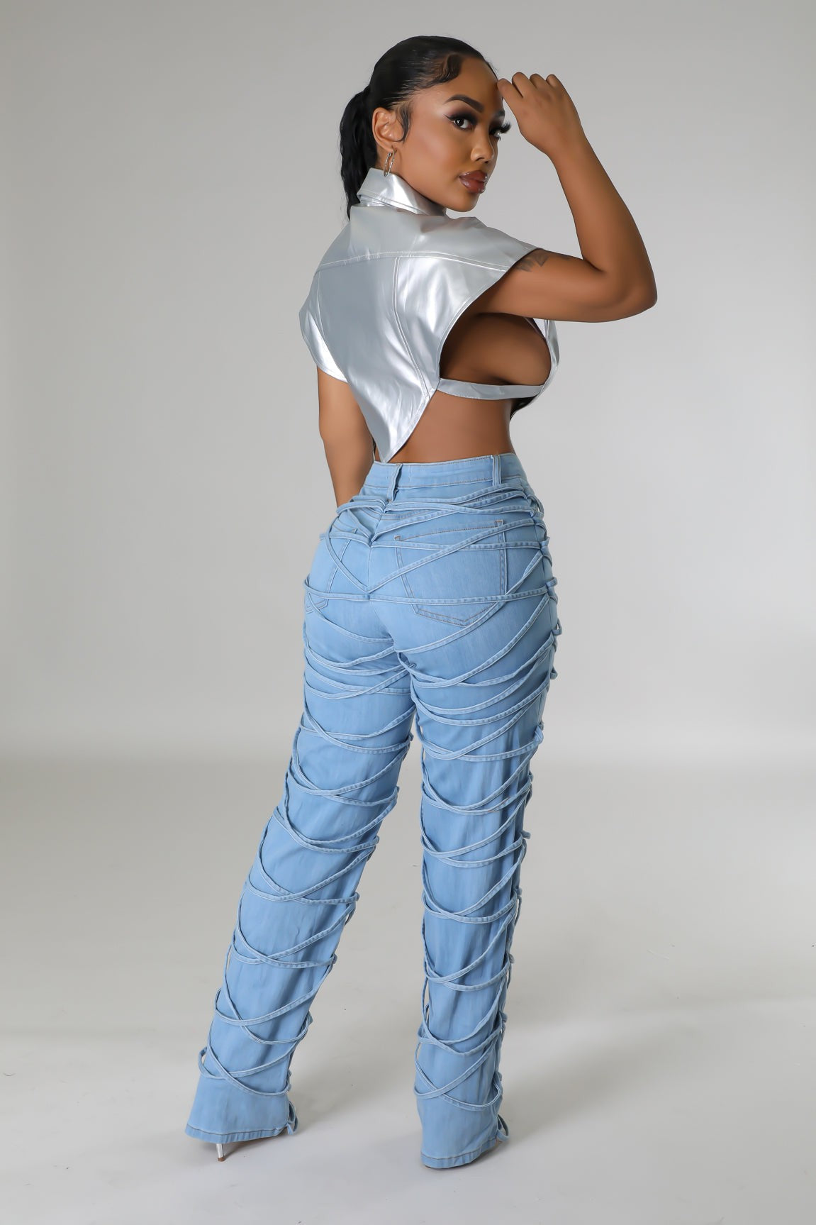 Strappy Straight Jeans