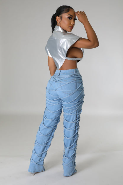 Strappy Straight Jeans