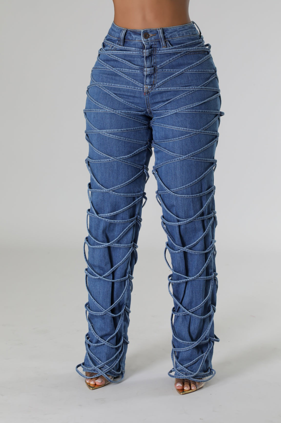 Strappy Straight Jeans