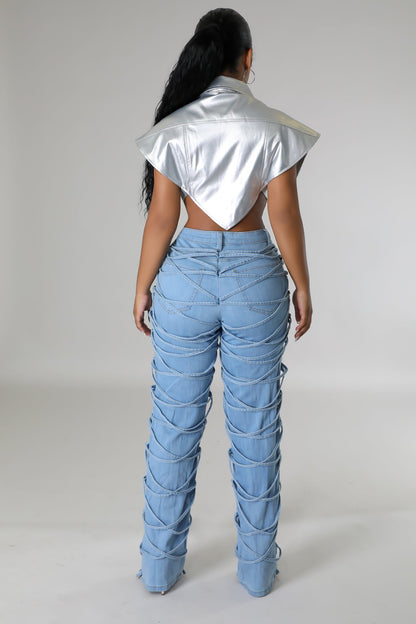 Strappy Straight Jeans