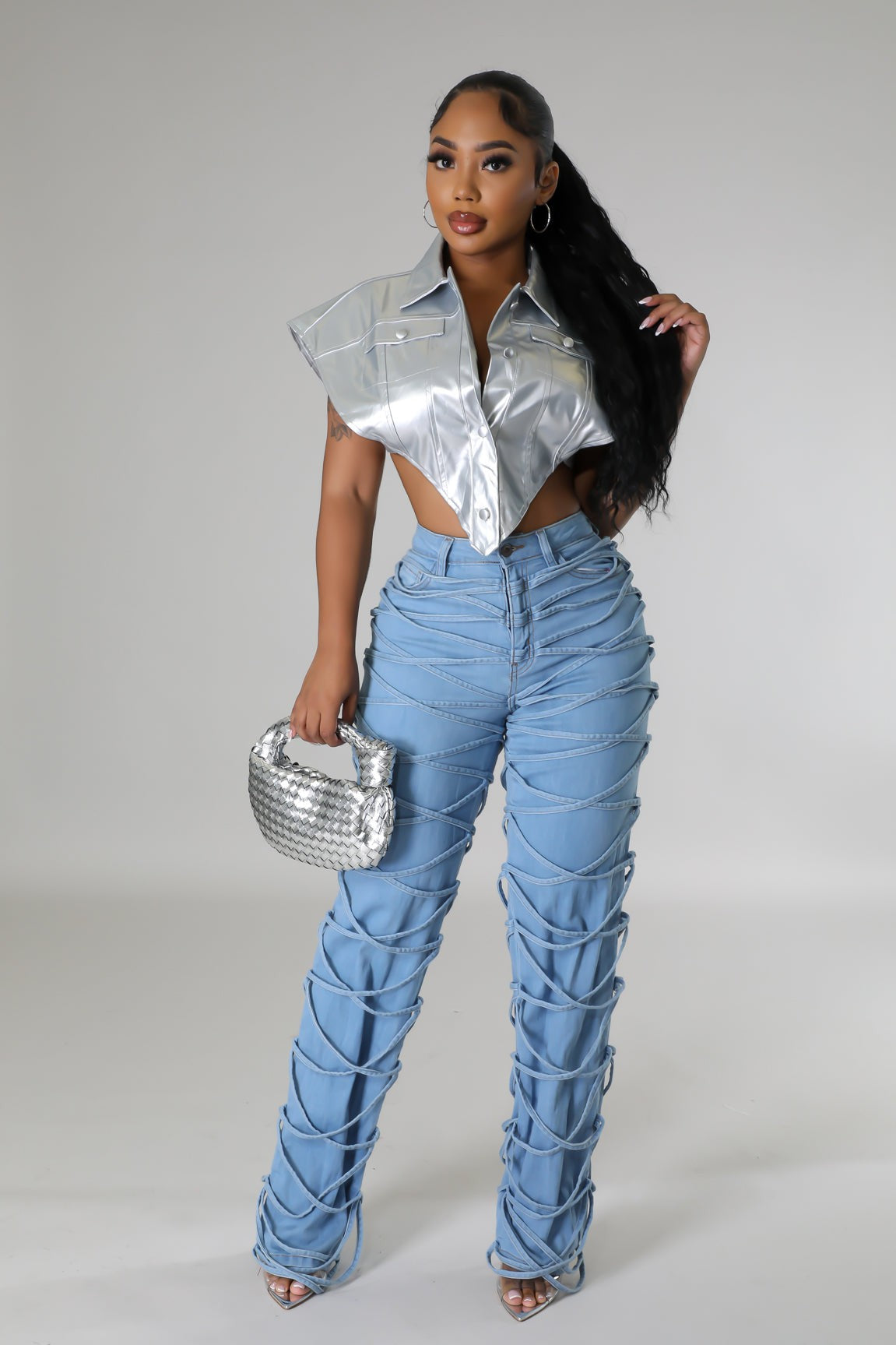 Strappy Straight Jeans