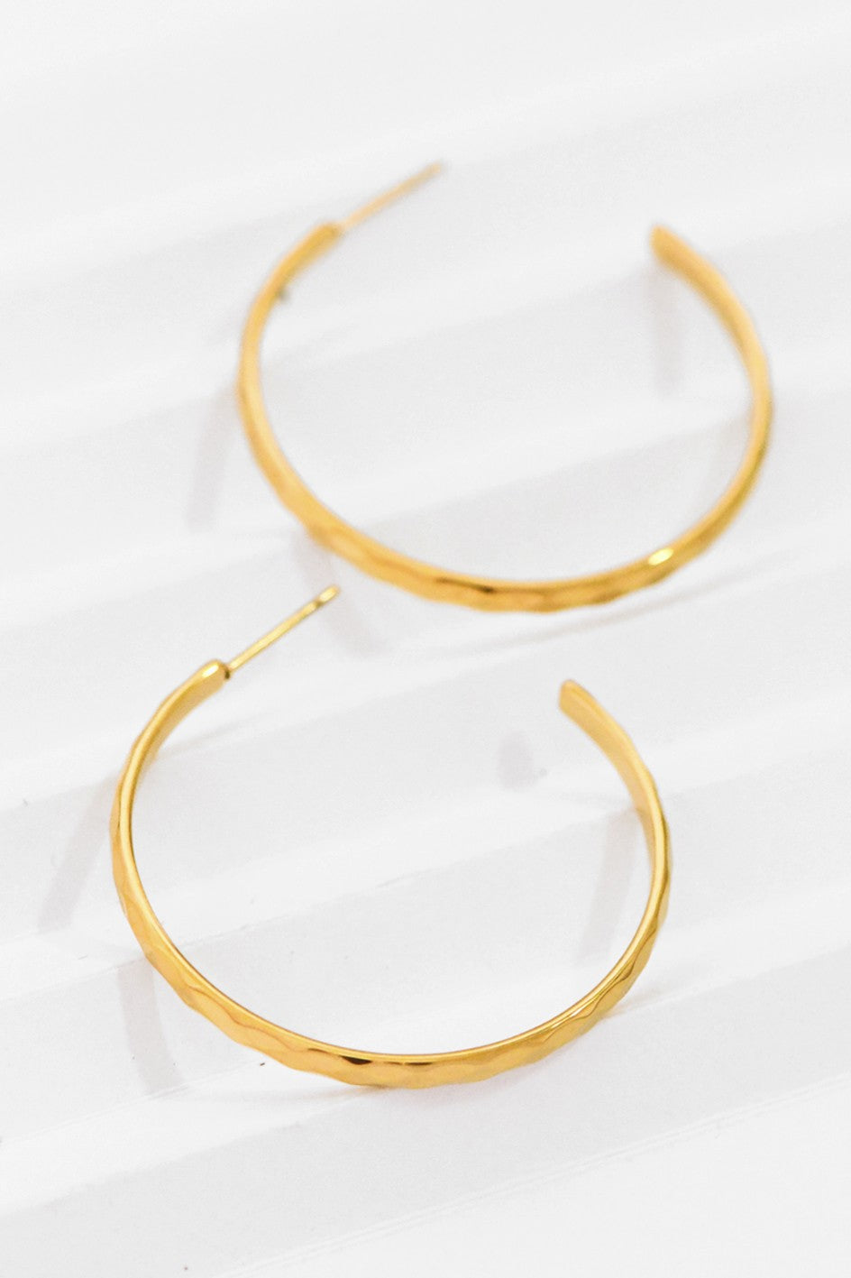 18k Gold Plated Waterproof Stainless Steel Hoop Earrings