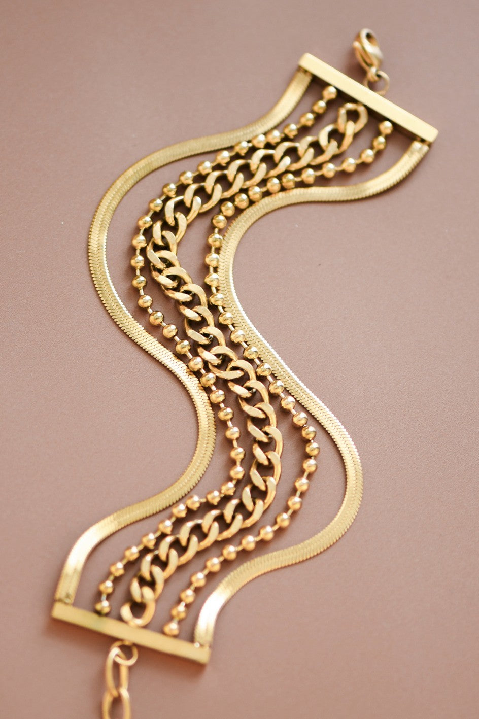 18k Gold Waterproof Stainless Steel Chain Bracelet