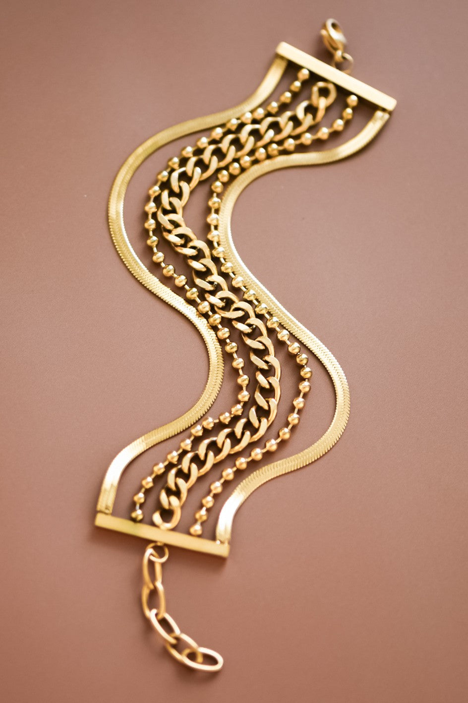 18k Gold Waterproof Stainless Steel Chain Bracelet