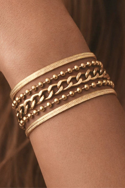 18k Gold Waterproof Stainless Steel Chain Bracelet