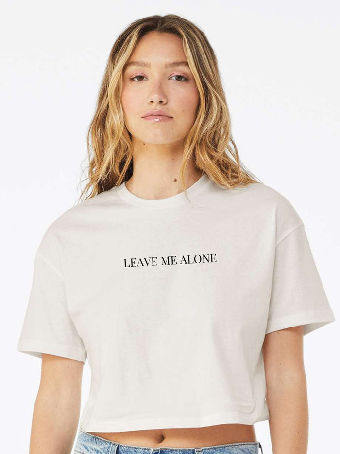 Leave Me Alone Printed Crop Top