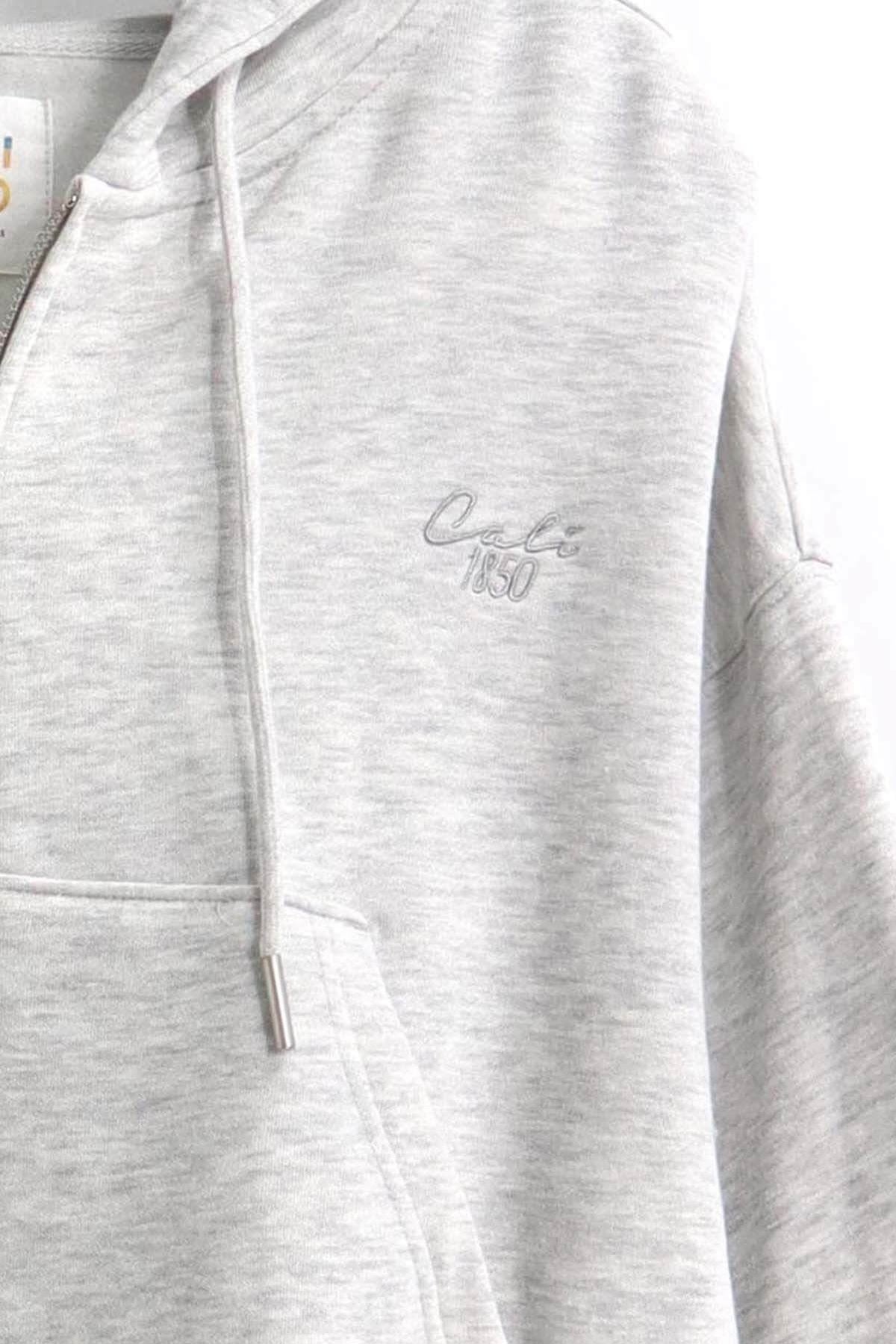 CALI1850 Lazy Sunday Cropped Zip Hoodie & Jogger Set
