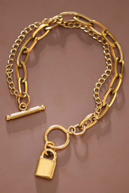 18k Gold Plated Waterproof Stainless Steel Chain Bracelet