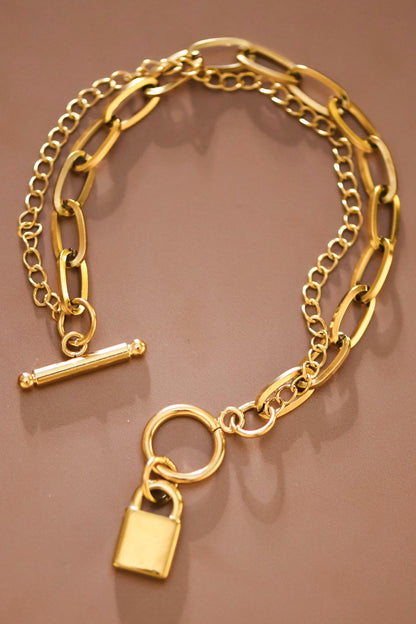 18k Gold Plated Waterproof Stainless Steel Chain Bracelet