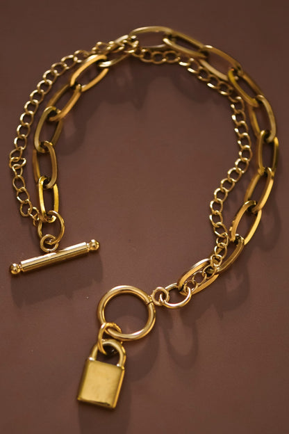 18k Gold Plated Waterproof Stainless Steel Chain Bracelet