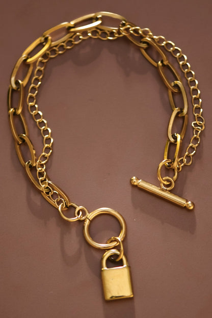18k Gold Plated Waterproof Stainless Steel Chain Bracelet