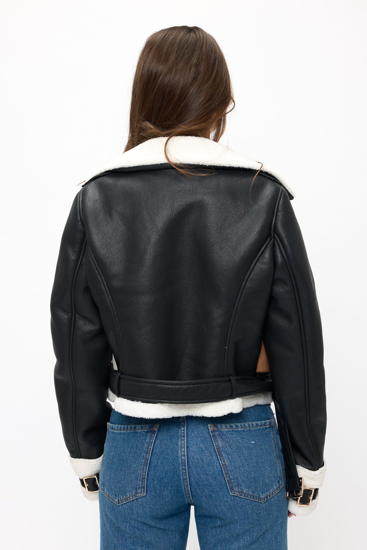 Contrast Edge Fur Bomber