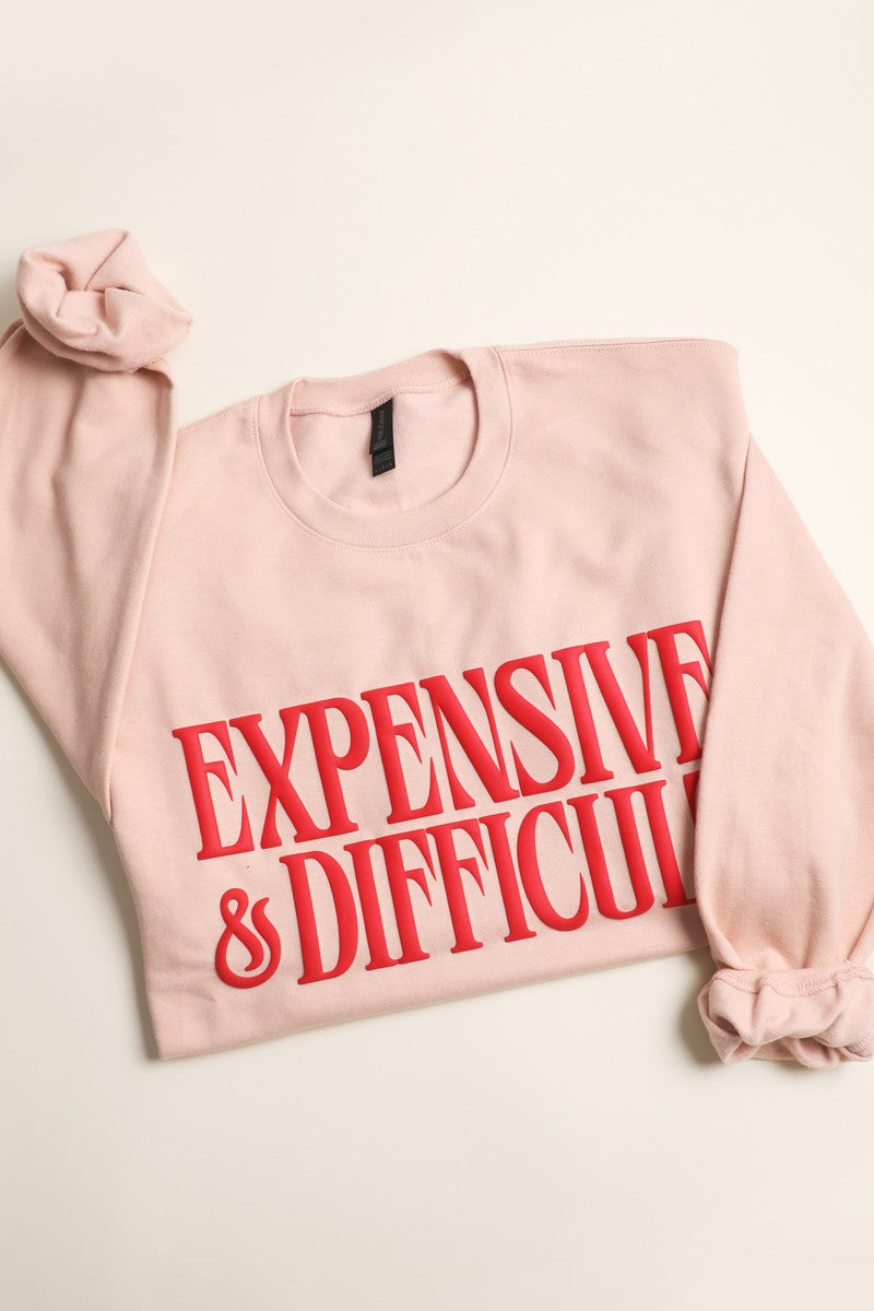 Expensive & Difficult Puff Midweight Sweatshirt – Statement Graphic