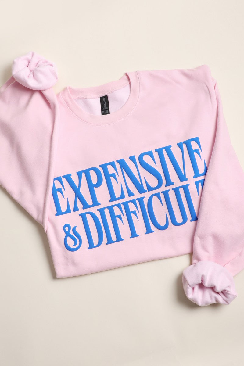 Expensive & Difficult Puff Midweight Sweatshirt – Statement Graphic