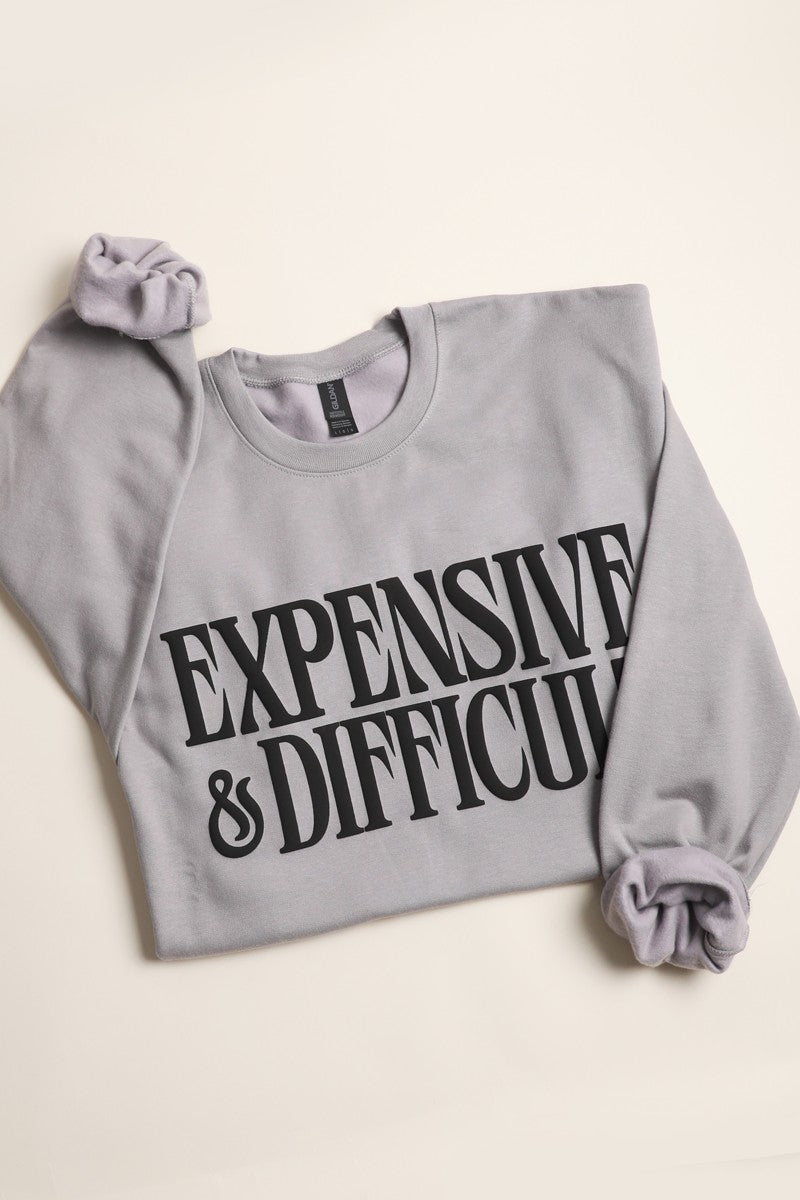 Expensive & Difficult Puff Midweight Sweatshirt – Statement Graphic