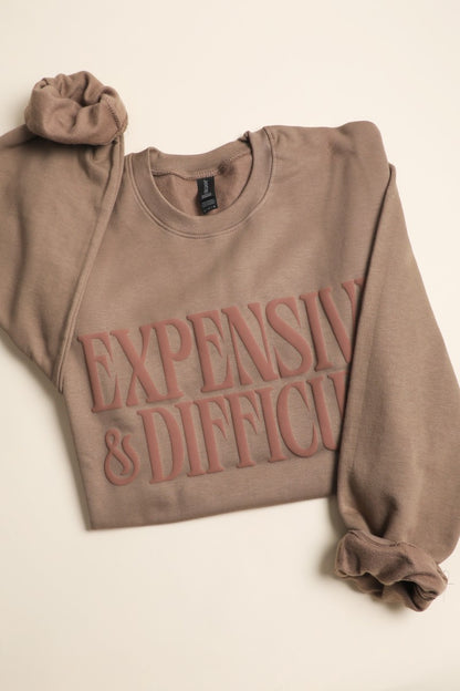 Expensive & Difficult Puff Midweight Sweatshirt – Statement Graphic