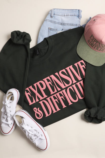 Expensive & Difficult Puff Midweight Sweatshirt – Statement Graphic