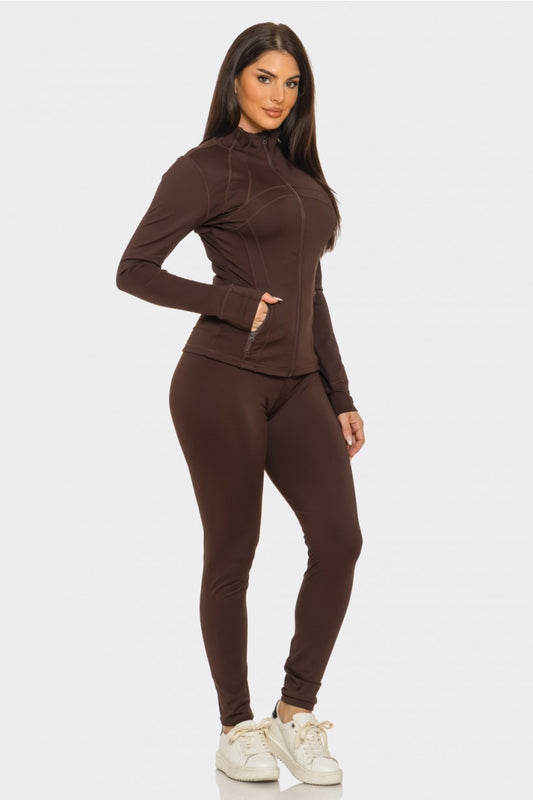Zip Up Jacket And Leggings Set