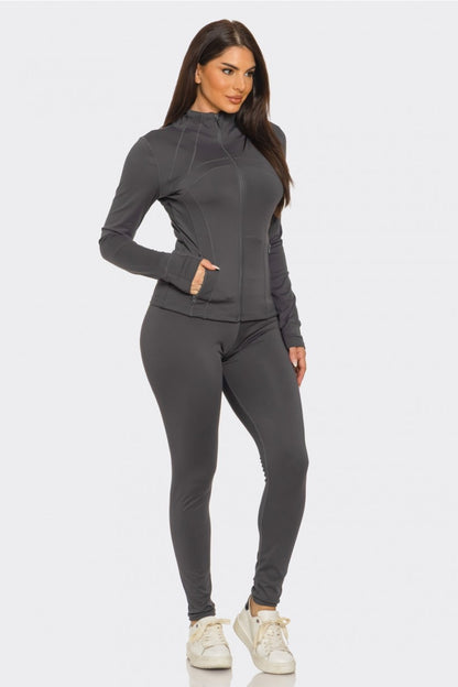 Zip Up Jacket And Leggings Set