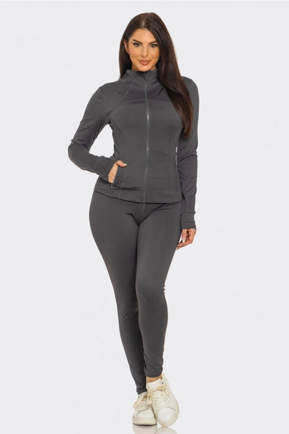 Zip Up Jacket And Leggings Set