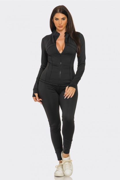 Zip Up Jacket And Leggings Set