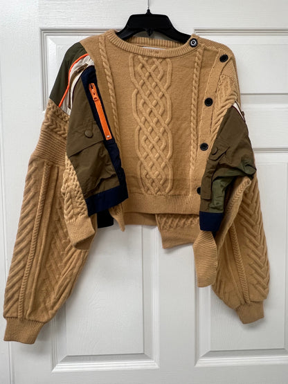 Asymmetric Patchwork Knit Button Sweater – Artisan Colorblock