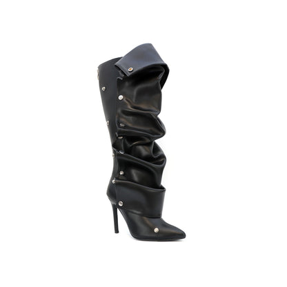 Pointed Toe Skinny High Shaft Heel Boot