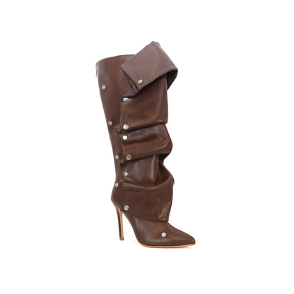 Pointed Toe Skinny High Shaft Heel Boot