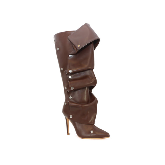 Pointed Toe Skinny High Shaft Heel Boot