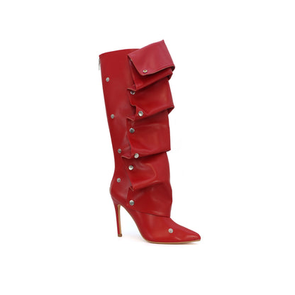 Pointed Toe Skinny High Shaft Heel Boot