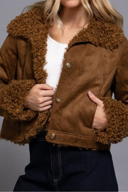 Inside Fur Suede Short Jacket