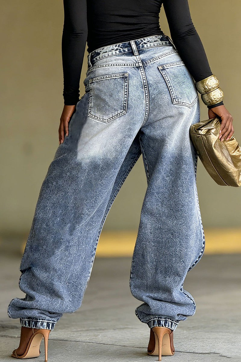 Layered Straight Leg Jeans