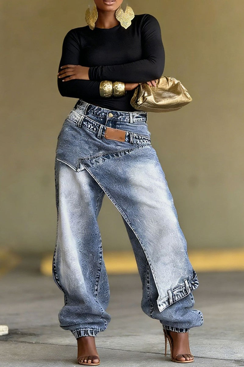 Layered Straight Leg Jeans