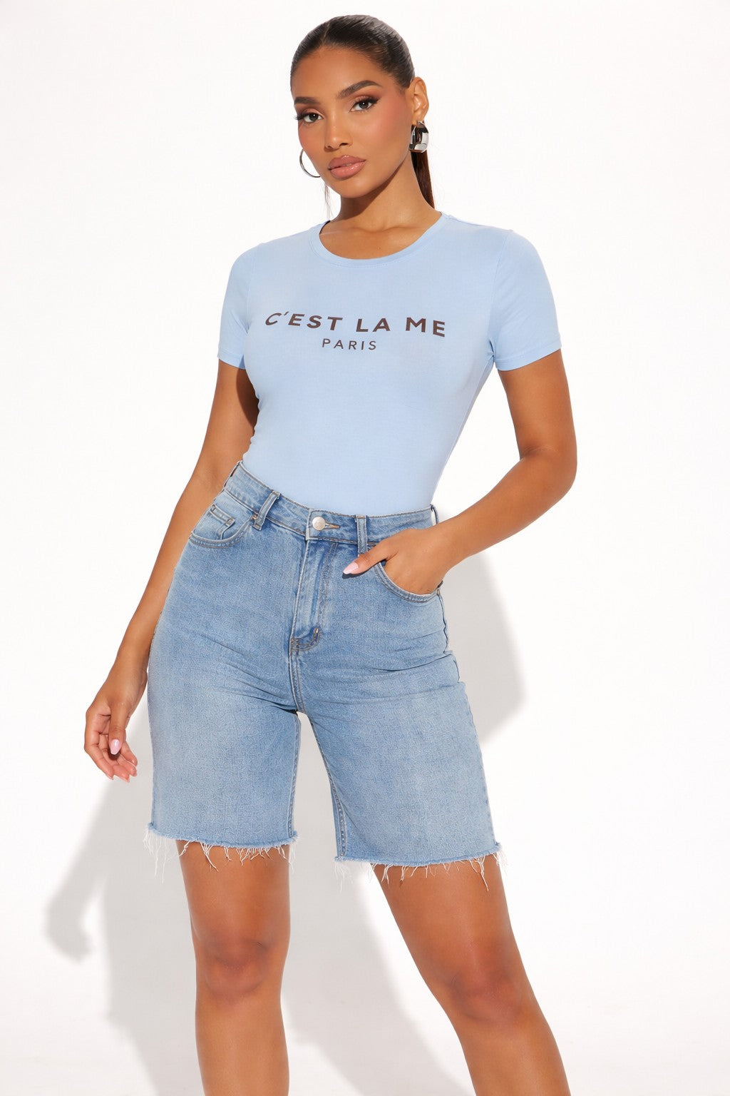 C' Est La Vie Paris Short Sleeve Graphic Bodysuit