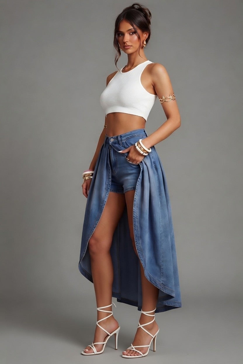 Hi Lo Skirt Attached Shorts