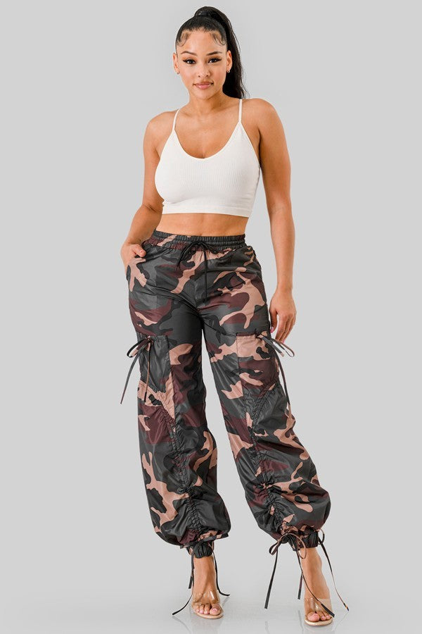 Camo Tie Cargo Camo Pants