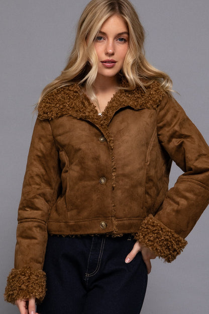 Inside Fur Suede Short Jacket