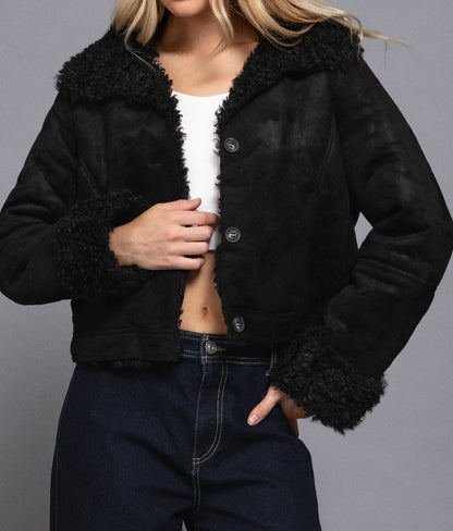 Inside Fur Suede Short Jacket